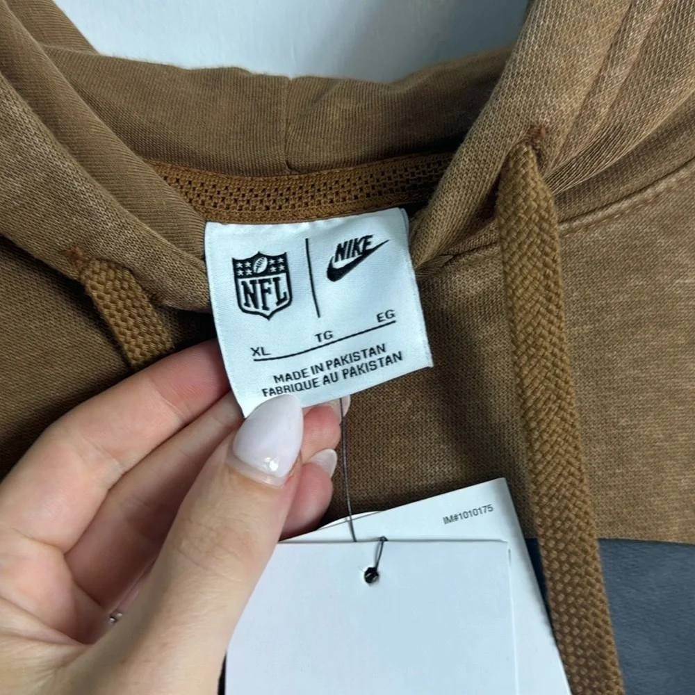 Worn once- NFL Brown Hoodie with Black Logo - Picture 5 of 13